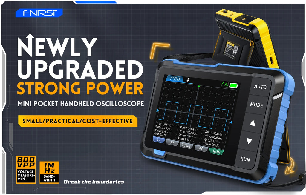 FNIRSI New DSO510 DSO152 DSO153 Mini Handheld Digital 2 IN 1 Oscilloscope Portable 48MS/s 10MHz Bandwidth Electronic Repair Tool