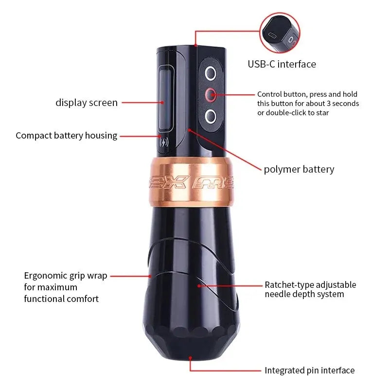 New Tattoo Machine Professional Wireless Rotary Tattoo Pen Machine for Body Art