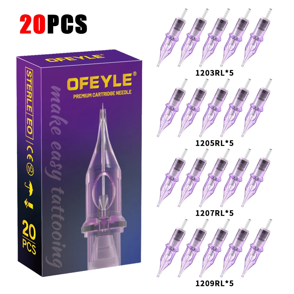 Professional Cartridge Tattoo Needles 1203RL Round Liner 20pcs Per Box Yilong Sterilized Disposable