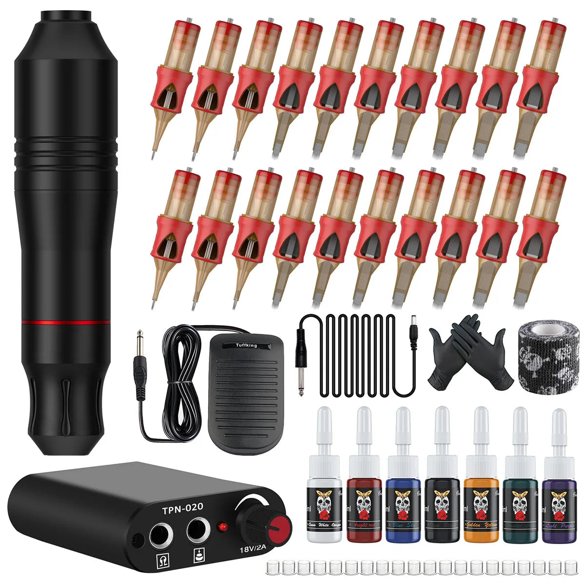 Professional Complete Tattoo Gun Machine Kit Custom LOGO Portable Stainless Steel Easy Operation Pen Machine Model J-01