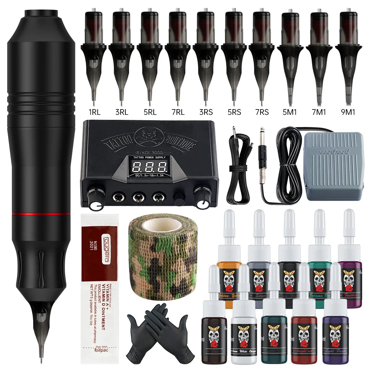 Professional Complete Tattoo Gun Machine Kit Custom LOGO Portable Stainless Steel Easy Operation Pen Machine Model J-01