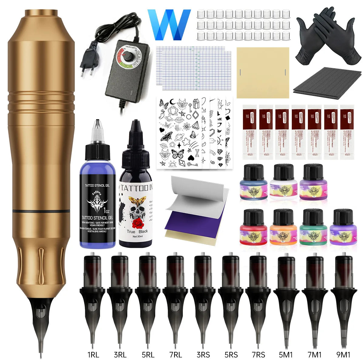 Professional Complete Tattoo Gun Machine Kit Custom LOGO Portable Stainless Steel Easy Operation Pen Machine Model J-01
