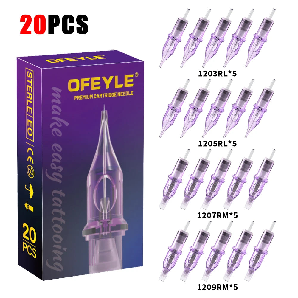 Professional Cartridge Tattoo Needles 1203RL Round Liner 20pcs Per Box Yilong Sterilized Disposable