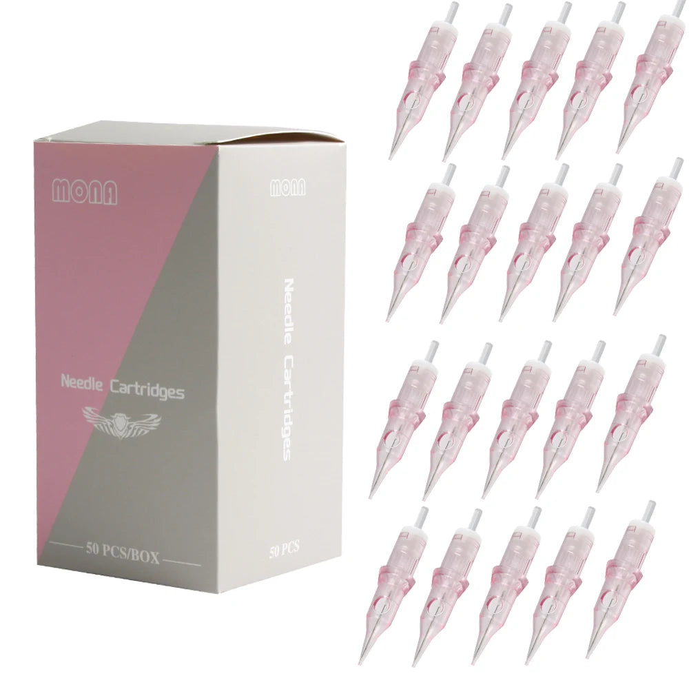 50PCS Tattoo Cartridges Disposable Sterilized Cartridges Tattoo Machine Needles RL/RS/RM/M1 for Tattoo Artist