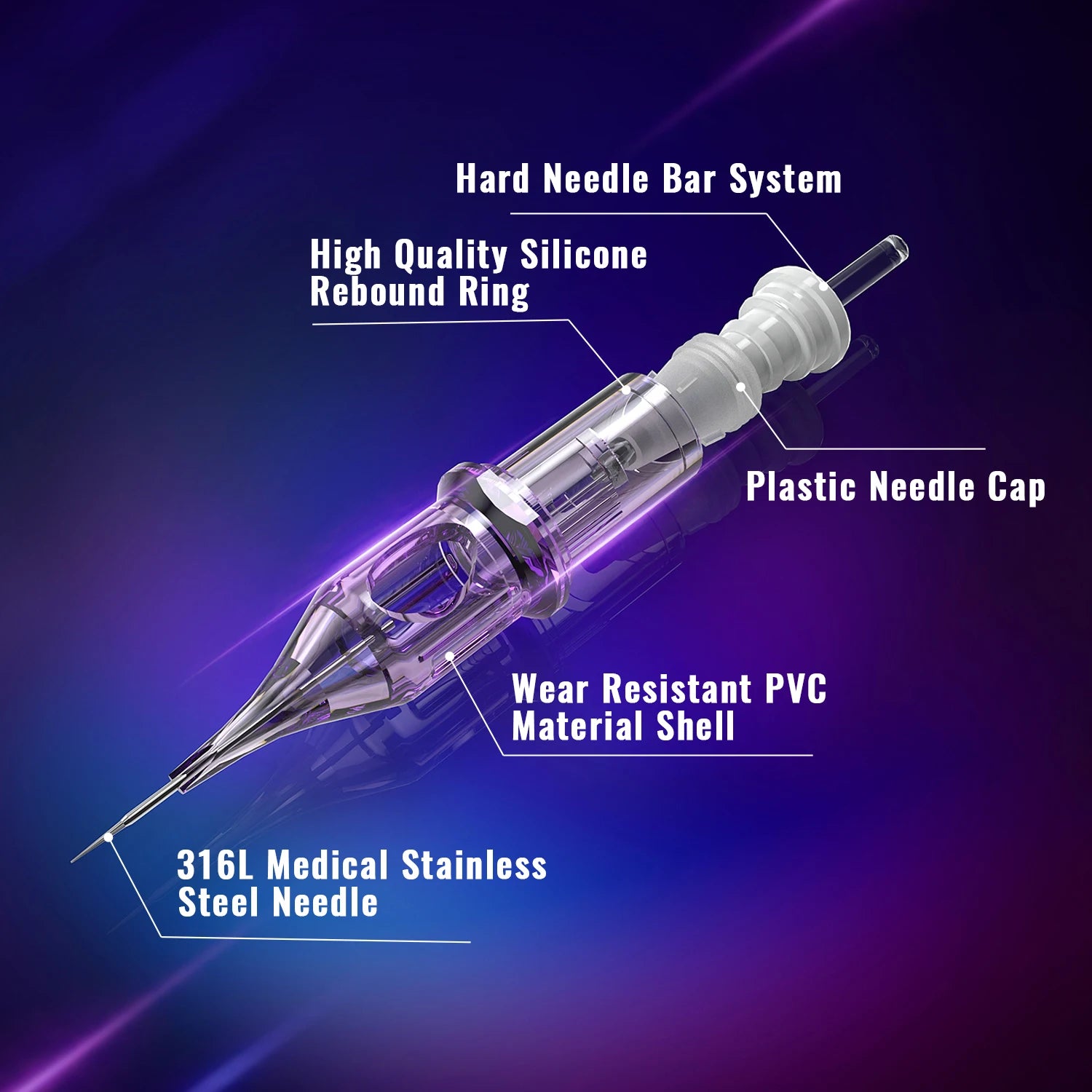 Professional Cartridge Tattoo Needles 1203RL Round Liner 20pcs Per Box Yilong Sterilized Disposable
