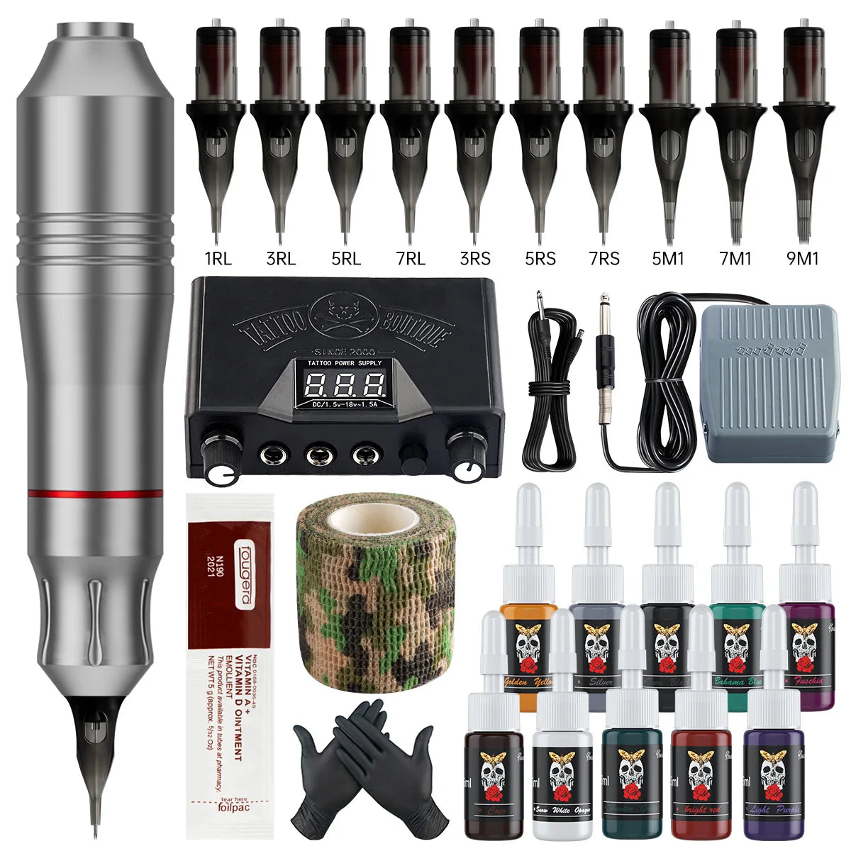 Professional Complete Tattoo Gun Machine Kit Custom LOGO Portable Stainless Steel Easy Operation Pen Machine Model J-01