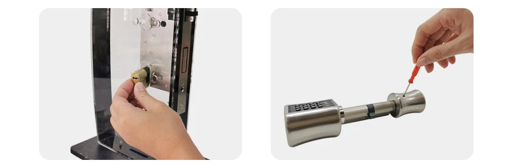 Catchfcae New Adjustable Replacement TTLock APP Fingerprint FRID Card Password Cylinder Electronic Smart Door Lock Digital