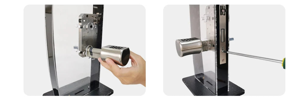 Catchfcae New Adjustable Replacement TTLock APP Fingerprint FRID Card Password Cylinder Electronic Smart Door Lock Digital