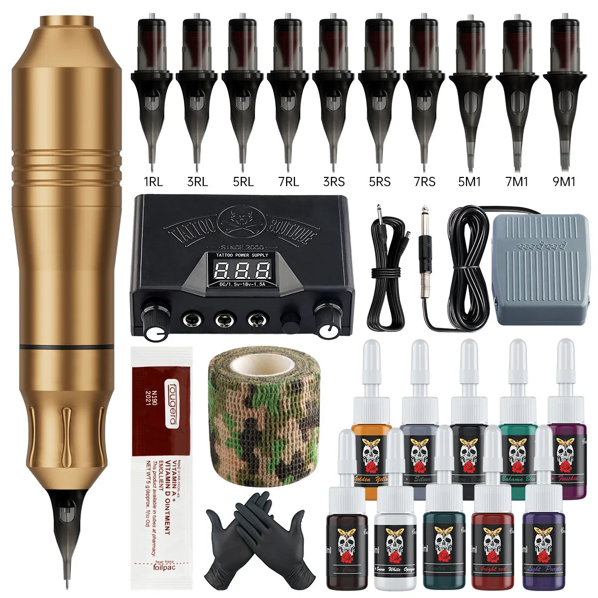 Professional Complete Tattoo Gun Machine Kit Custom LOGO Portable Stainless Steel Easy Operation Pen Machine Model J-01