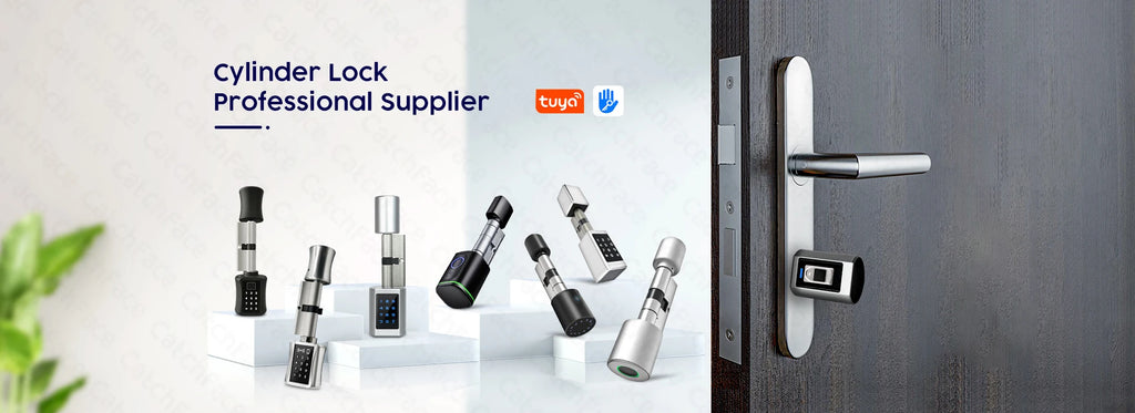 Catchfcae New Adjustable Replacement TTLock APP Fingerprint FRID Card Password Cylinder Electronic Smart Door Lock Digital