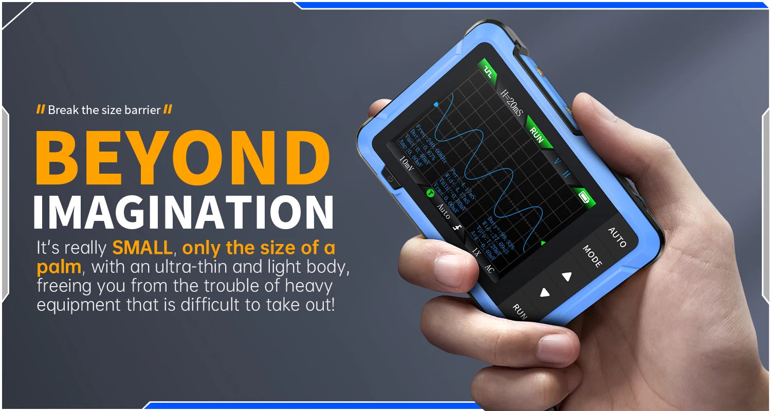 FNIRSI New DSO510 DSO152 DSO153 Mini Handheld Digital 2 IN 1 Oscilloscope Portable 48MS/s 10MHz Bandwidth Electronic Repair Tool
