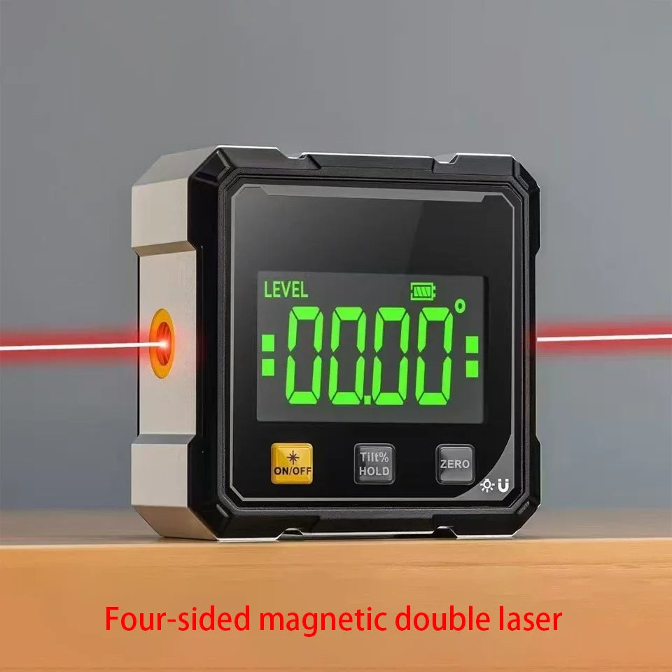 2026 New Magnetic Digital Angle Gauge With Laser Electronic Protractor Horizontometer Inclinometer Angle Ruler Slope Measuring
