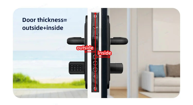Catchfcae New Adjustable Replacement TTLock APP Fingerprint FRID Card Password Cylinder Electronic Smart Door Lock Digital