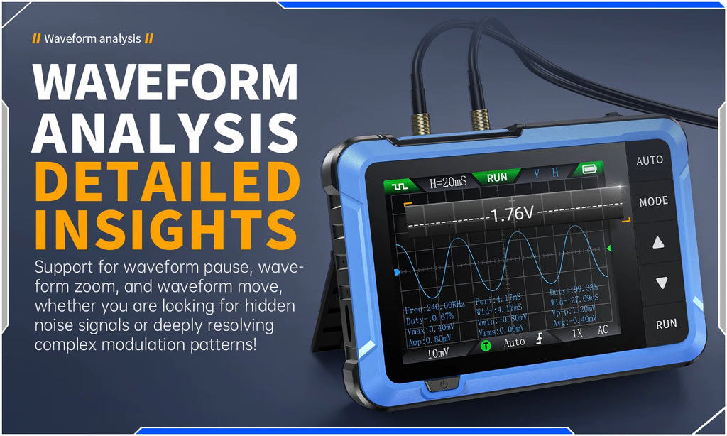 FNIRSI New DSO510 DSO152 DSO153 Mini Handheld Digital 2 IN 1 Oscilloscope Portable 48MS/s 10MHz Bandwidth Electronic Repair Tool