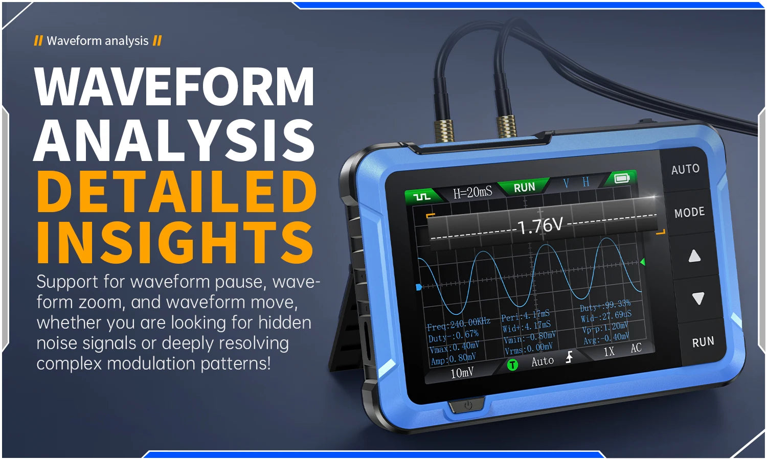 FNIRSI New DSO510 DSO152 DSO153 Mini Handheld Digital 2 IN 1 Oscilloscope Portable 48MS/s 10MHz Bandwidth Electronic Repair Tool