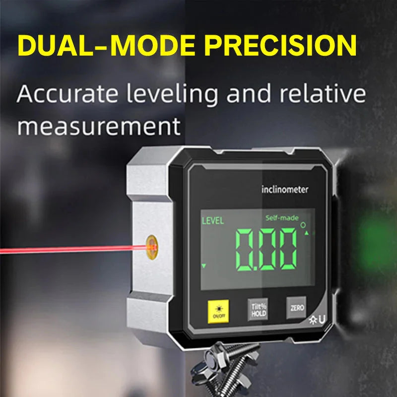2026 New Magnetic Digital Angle Gauge With Laser Electronic Protractor Horizontometer Inclinometer Angle Ruler Slope Measuring