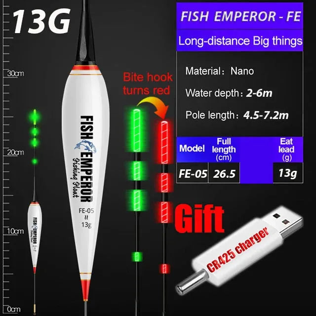 2024 New Fishing Float Set Led Smart Electronic Luminous Floats 3g 5g 7g 10g 13g 15g 20g Gravity Sensing Winter Summer Fishing