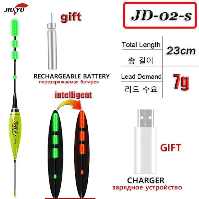 2024 New Fishing Float Set Led Smart Electronic Luminous Floats 3g 5g 7g 10g 13g 15g 20g Gravity Sensing Winter Summer Fishing