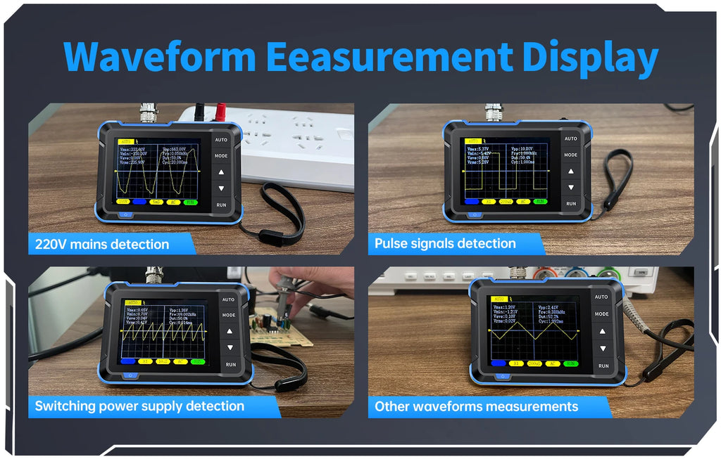 FNIRSI New DSO510 DSO152 DSO153 Mini Handheld Digital 2 IN 1 Oscilloscope Portable 48MS/s 10MHz Bandwidth Electronic Repair Tool