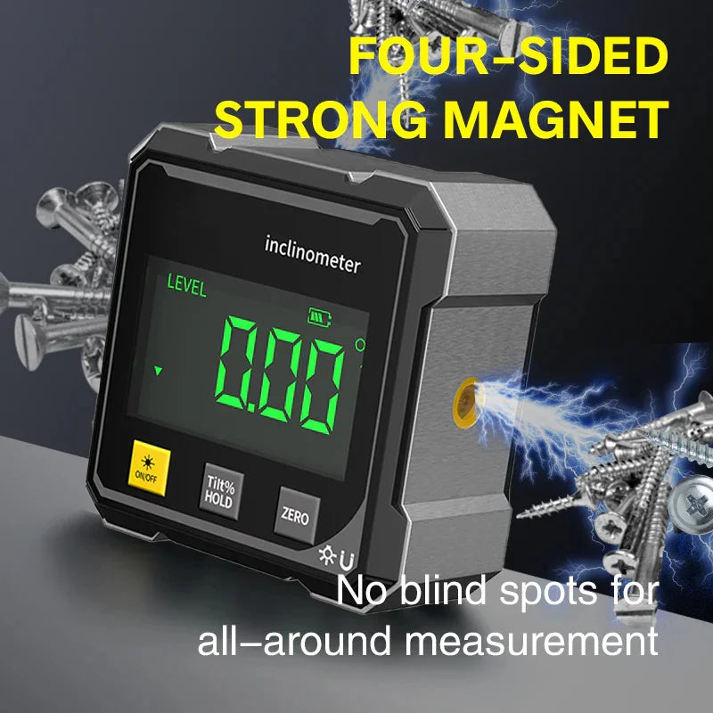 2026 New Magnetic Digital Angle Gauge With Laser Electronic Protractor Horizontometer Inclinometer Angle Ruler Slope Measuring