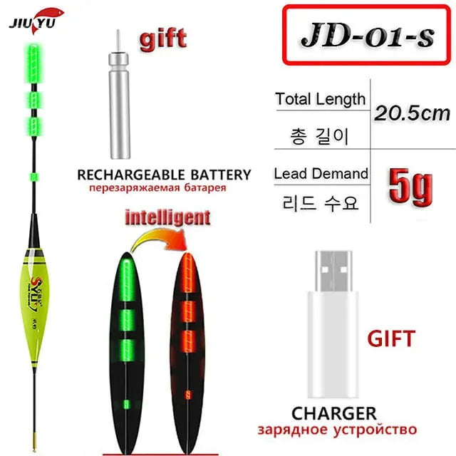 2024 New Fishing Float Set Led Smart Electronic Luminous Floats 3g 5g 7g 10g 13g 15g 20g Gravity Sensing Winter Summer Fishing
