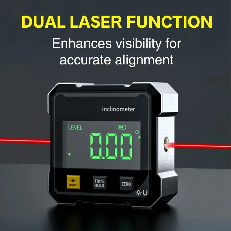 2026 New Magnetic Digital Angle Gauge With Laser Electronic Protractor Horizontometer Inclinometer Angle Ruler Slope Measuring