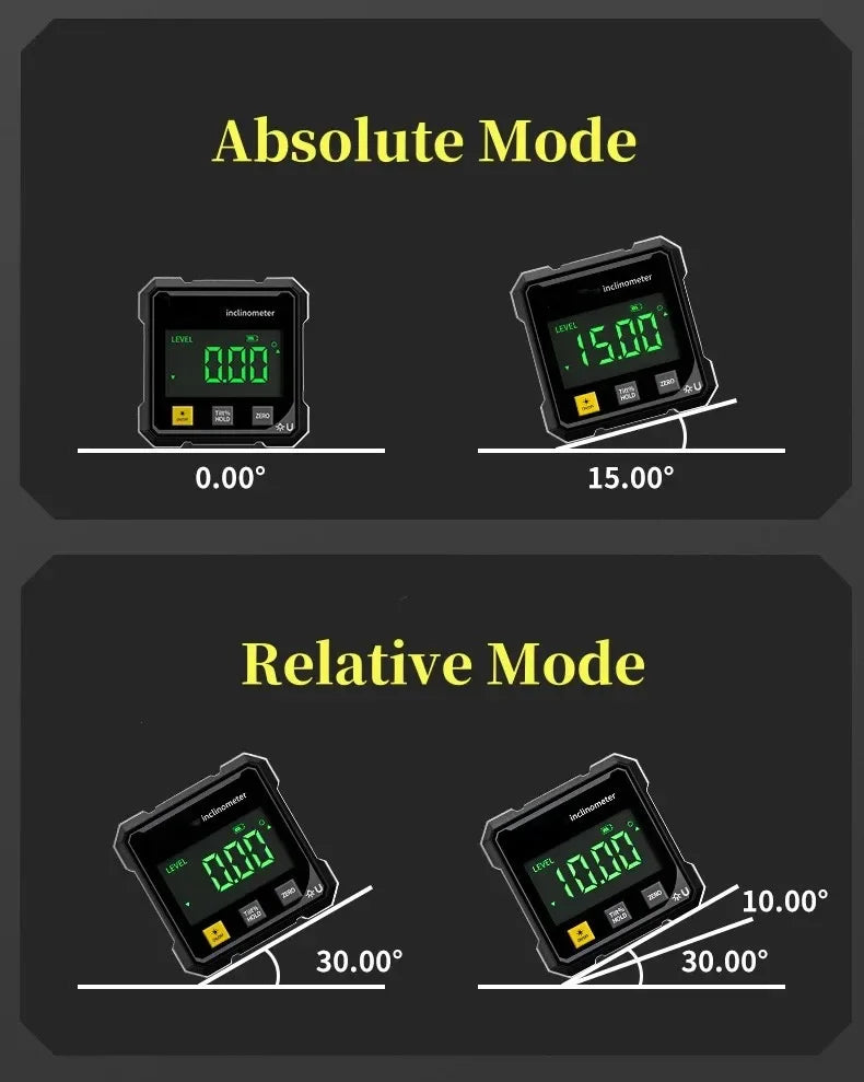 2026 New Magnetic Digital Angle Gauge With Laser Electronic Protractor Horizontometer Inclinometer Angle Ruler Slope Measuring