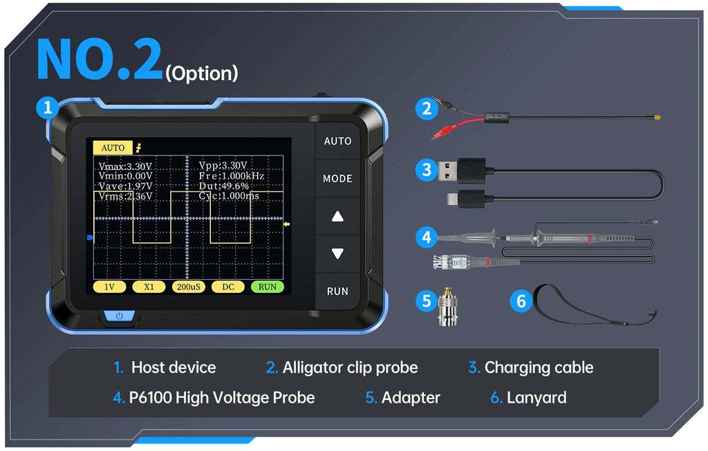 FNIRSI New DSO510 DSO152 DSO153 Mini Handheld Digital 2 IN 1 Oscilloscope Portable 48MS/s 10MHz Bandwidth Electronic Repair Tool